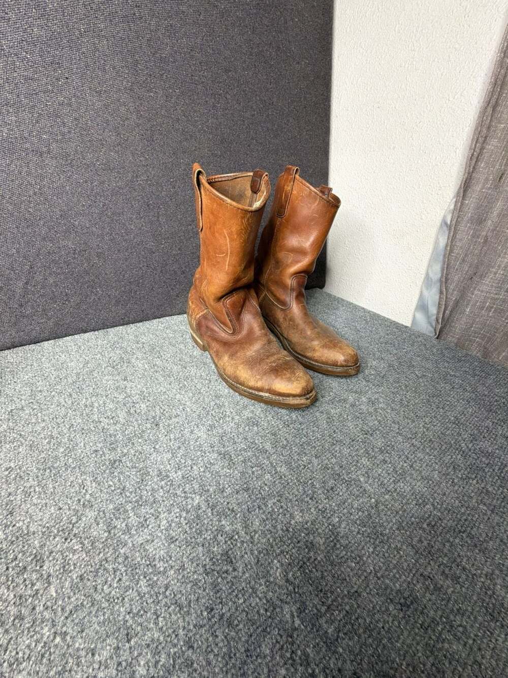 Vintage Red Wing Pecos Leather Pull-On Work Boots Brown Made in USA